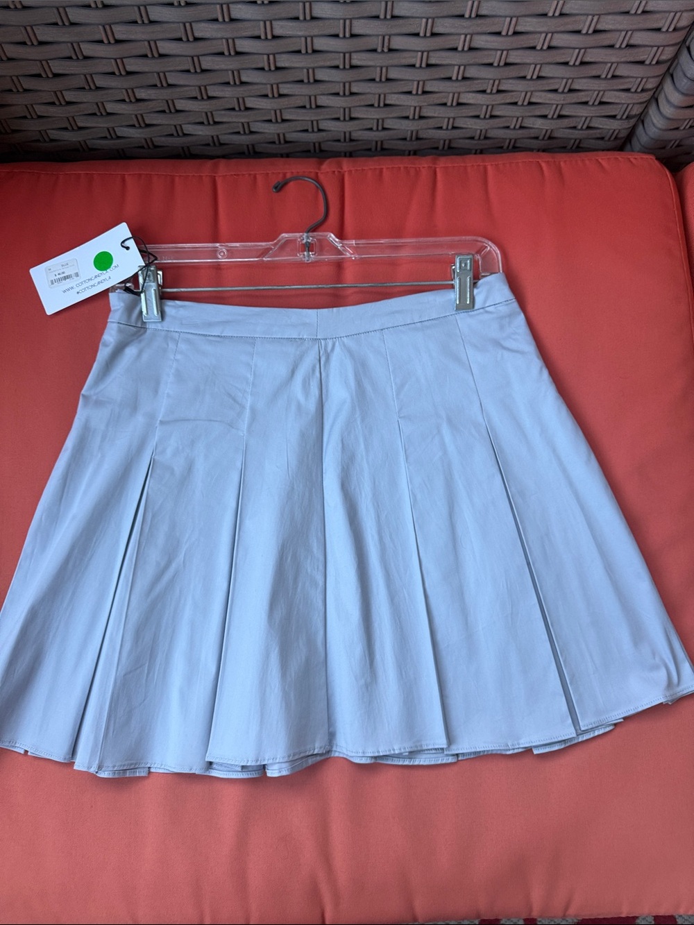 Cotton Candy Pale Blue Pleated Skater Mini Skirt
